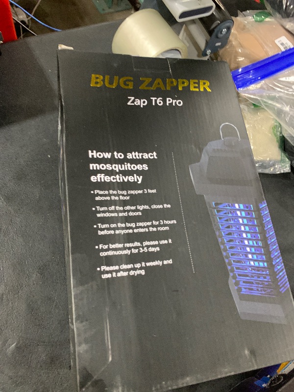 Photo 1 of GOOTOP Bug Zapper Outdoor, Mosquito Zapper, Electric Fly Zapper, Mosquito Killer, Fly Traps, 3 Prong Plug, Flying Insects Zapper Indoor Outdoor 90-130V, 4200V, ABS Plastic Outer (Black)