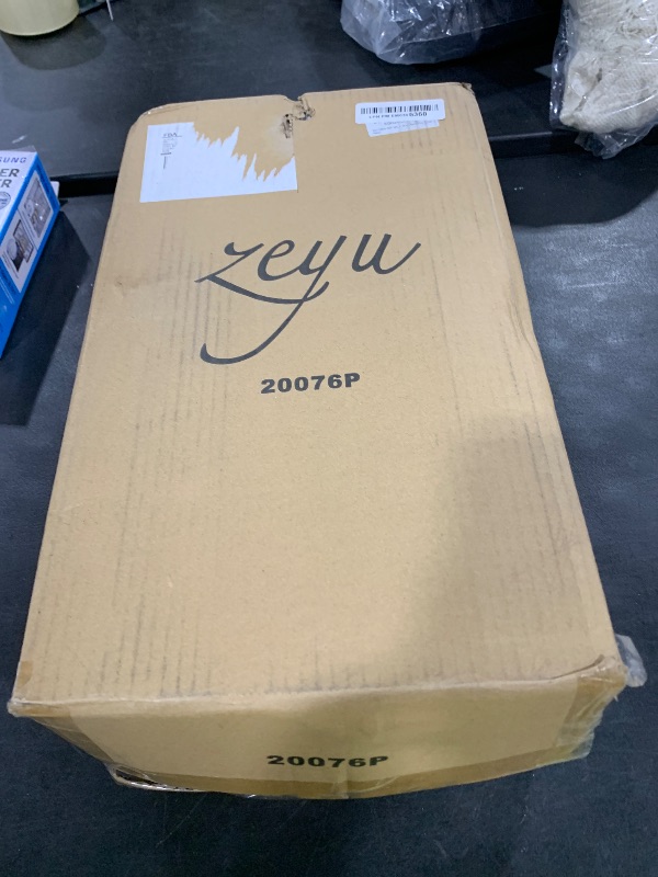 Photo 1 of zeyu Outdoor Post Light, 16 Inch Exterior Pole Light Pillar Lantern with Clear Glass Shade and Black Finish, 20076P