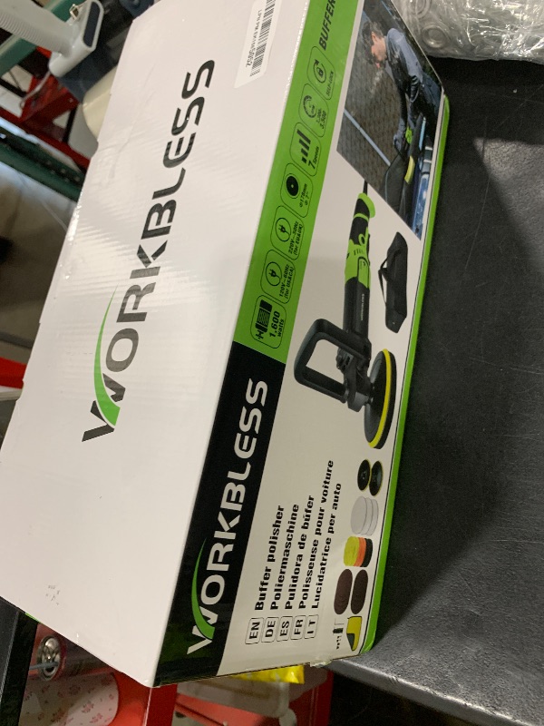 Photo 1 of WorkBless Buffer Polisher, 1600W 6"/7" Rotary Car Polisher with 7-Speed(1600-3500 RPM), Car Buffers and Polishers Kit for Cars, Boats, Floors, Furniture