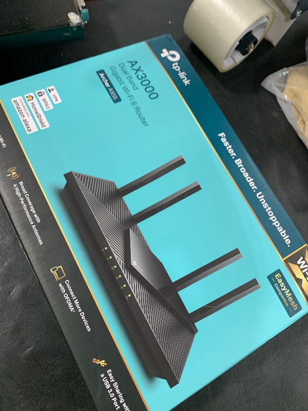 Photo 1 of TP-Link Dual-Band AX3000 Wi-Fi 6 Router Archer AX55 | Wireless Gigabit Internet Router for Home | EasyMesh Compatible | VPN Clients & Server | HomeShield, OFDMA, MU-MIMO | USB 3.0 | Secure by Design