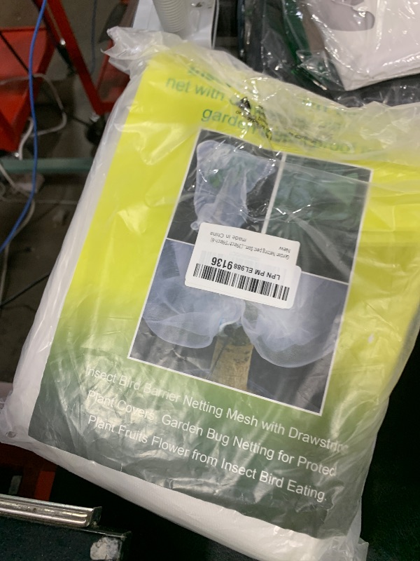 Photo 1 of 6 Pcs Garden Netting,4.9Ft x 3.3Ft Plant Fruit Protection Bags with Drawstring,Garden Netting Mesh Cover Plant Netting Bags, Garden Bird Insect Netting Barrier for Blueberry,Vegetable,Tomatoes Tree