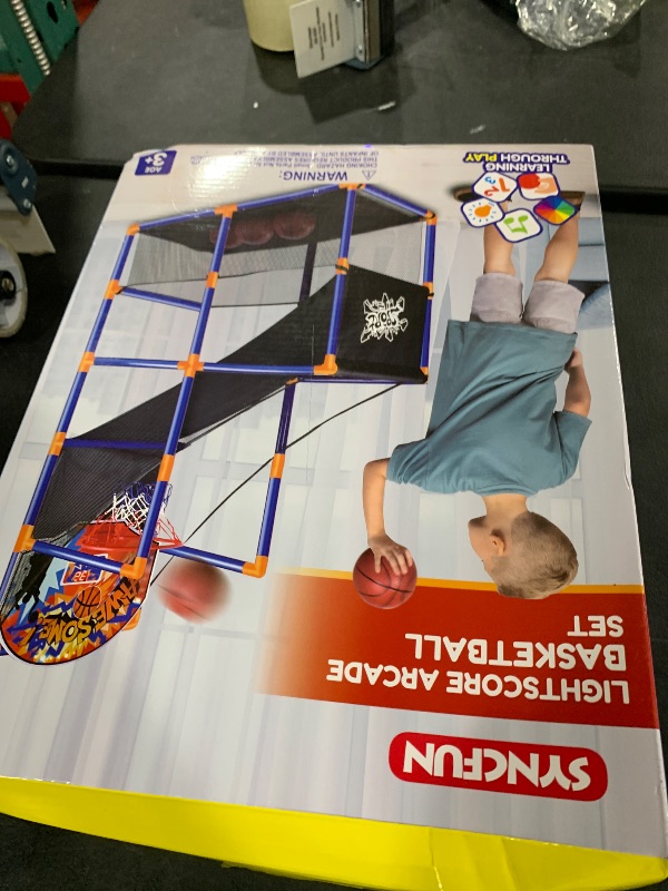 Photo 1 of SYNCFUN LED Scoring Arcade Basketball Game Set with Electronic Scoreboard and Cheer Sounds, 4 Balls and Hoop Toys for Ages 3-12 Years Old Indoor Outdoor Sport Play - Easy Set Up