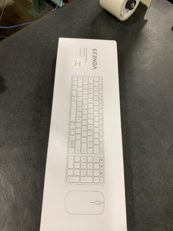 Photo 1 of seenda Bluetooth Keyboard and Mouse for Mac, SKM64-2 Multi-Device Rechargeable Slim Wireless Keyboard Mouse Stainless Steel Full Size, Compatible with MacBook Pro/Air, iPad, iMac - White Silver