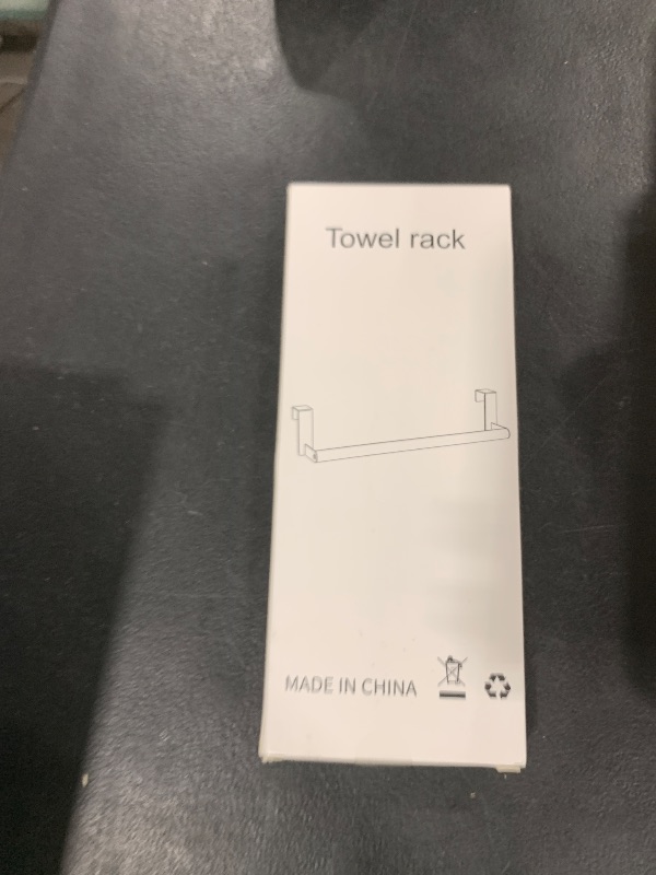 Photo 1 of STWWO Over The Door Towel Rack, Kitchen Towel Holder Over Cabinet Door Towel Bar Stainless Steel for Cupboard for Kitchen Dish Towel Holder Hanger, 2 Pack (Black)