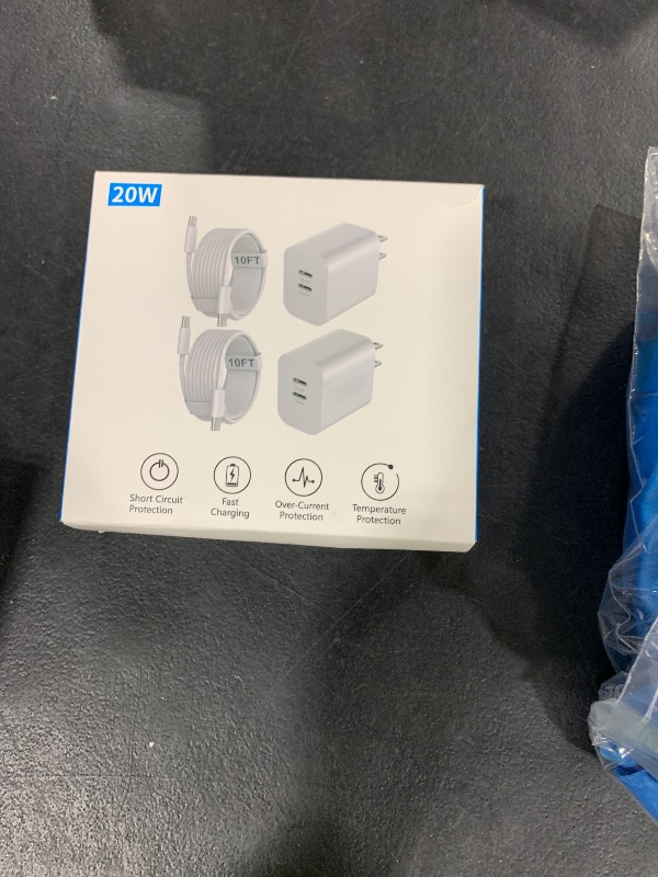 Photo 1 of iPhone 16 15 Charger Fast Charging, 20W Dual Port USB C Charger Block with 10FT Long USB C Charging Cable Cord for iPhone 16 Pro Max/16 Pro/16/16 Plus, 15 Pro Max/15 Pro/15,iPad Pro/Air, Android Phone