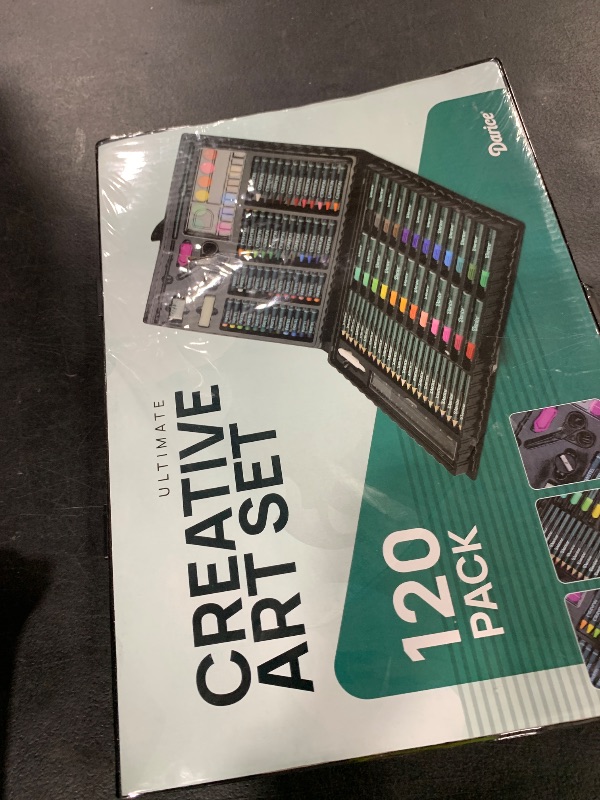 Photo 1 of Darice 120-Piece Deluxe Art Set – Art Supplies for Drawing, Painting and More in a Plastic Case - Makes a Great Gift for Children and Adults