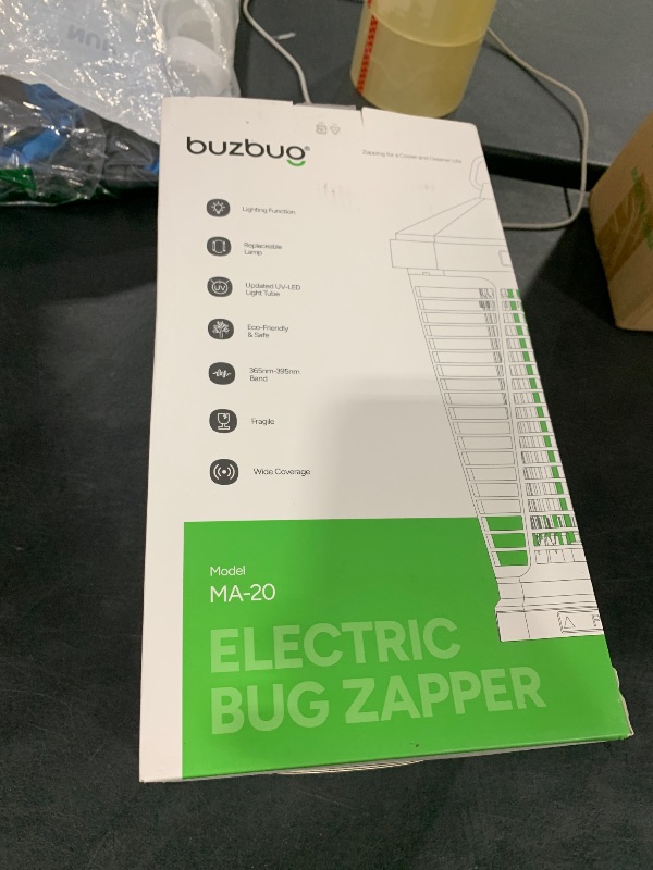 Photo 1 of Buzbug LED Bug Zapper Outdoor and Lighting, 10 Years Lifespan, IPX4 Waterproof, 3800V High-Voltage, Fireproof Shell, 6.5ft Power Cord, Fruit Fly Mosquito Moth Gnat Wasp Zapper, Trap, Killer -MA20