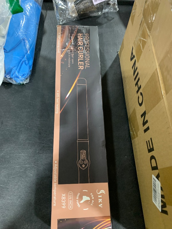 Photo 1 of 1 1/4 Inch Curling Wand Long Barrel, Dual Voltage Wand Curling Iron for Long Hair,Hair Curling Wand with Tourmaline Ceramic,10 Adjustable Temp