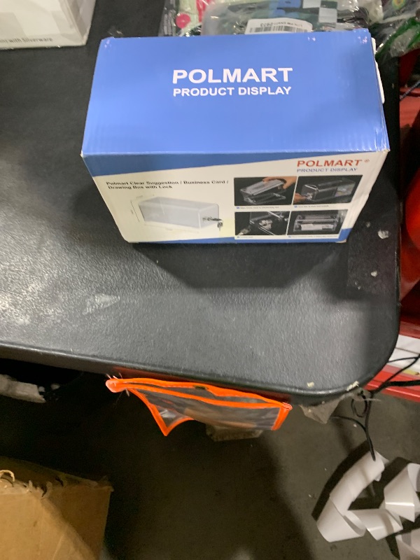 Photo 1 of Polmart Tip / Donation / Suggestion / Business Card Collection Box with Lock (Clear Color / Transparent)