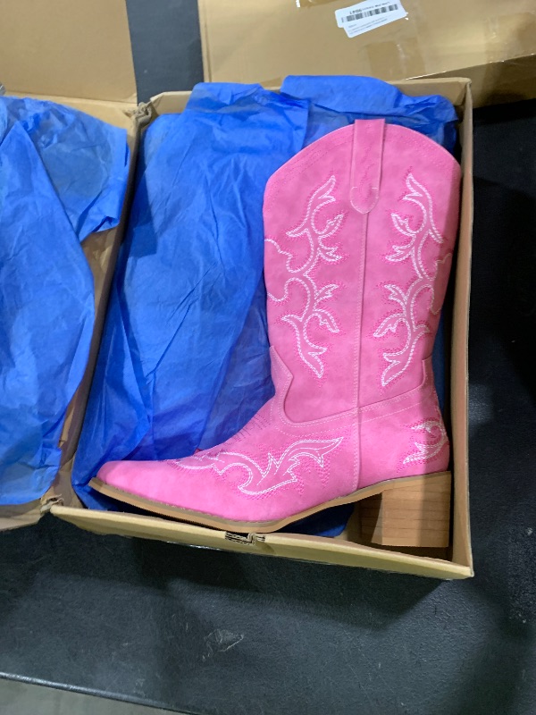 Photo 1 of IUV Cowboy Boots For Women Western Cowgirl Classic Fashion Embroidered Pointy Toe Boots