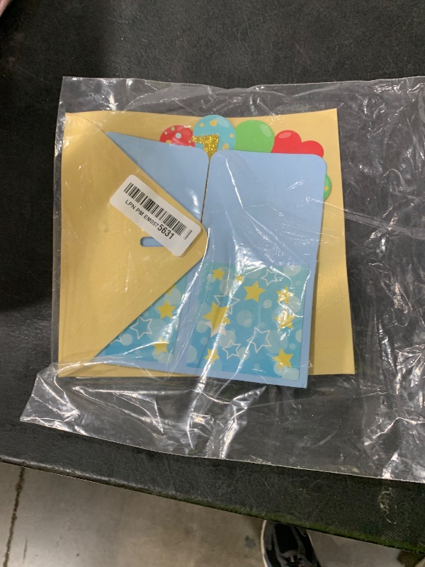 Photo 1 of ZOOYOO Happy 1st Birthday Card,3D Pop Up First Birthday Greeting Card for Baby Boy,Son,Grandson,Nephew with 1 Envelop,1 Message Card(Blue)