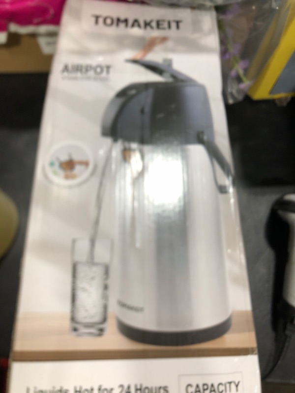 Photo 1 of Airpot Coffee Dispenser Thermal with Pump,3L/102 Oz Insulated Stainless Steel Large Airpot Coffee Carafe Lever Action for Hot/Cold Water,Thermal Carafe for Hot Cocoa for Parties