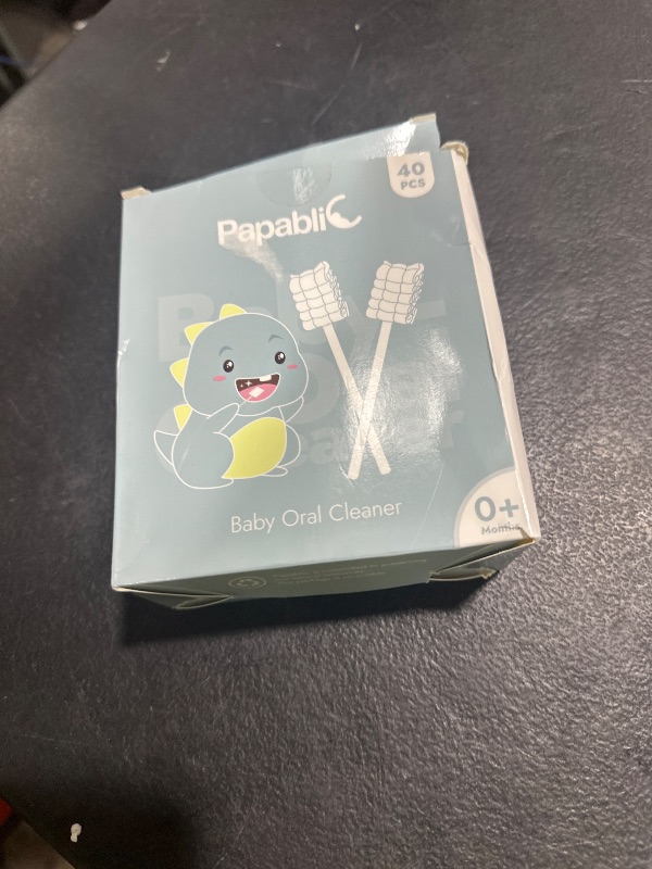 Photo 1 of Papablic Baby Tongue Cleaner, Baby Oral Cleaner, Disposable Infant Mouth Cleaner Newborn, Upgrade Gum Cleaner with Paper Handle or Infants Ages 0-2 Years, 40 Pack
