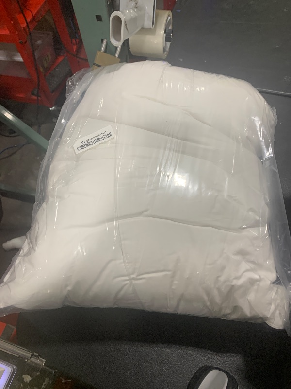 Photo 1 of BPC Goose Feather Down Pillows Queen Size Luxury Hotel Bed Pillows, 100% Organic Cotton Cover, Soft Support Surround Fill Polyester, Medium Firm for Back, Stomach or Side Sleepers 20"x30"