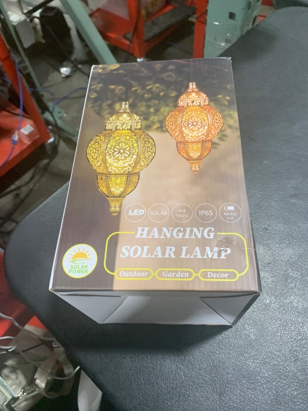 Photo 1 of Hanging Solar Lantern Outdoor Decor, Moroccan Solar Lights for Outside Garden Decorations, Waterproof Matel LED Lanterns Garden Gifts for Mom, Women, Patio, Yard,Mothers Day