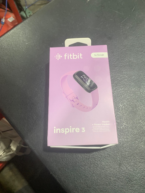 Photo 1 of Fitbit Inspire 3 Health &-Fitness-Tracker with Stress Management, Workout Intensity, Sleep Tracking, 24/7 Heart Rate and more, Lilac Bliss/Black, One Size (S & L Bands Included)