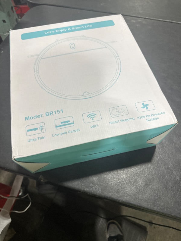 Photo 1 of SHELIKI Robot Vacuum and Mop, 2-in-1 Robotic Vacuums Cleaner with Smart Max Strong Suction, WiFi/App/Alexa Voice Control, Obstacle Avoidance, for Pet Hair, Carpets and More - Blue