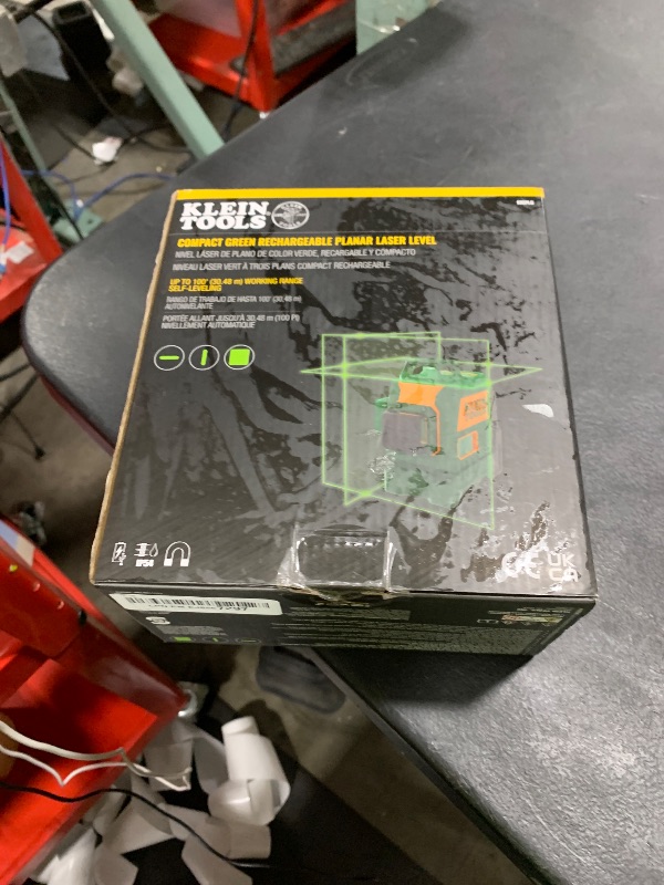 Photo 1 of Klein Tools 93CPLG Compact Self-Leveling Laser Level, Bright Green Cross Line 360-Degree Laser Planes, Rechargeable, Magnetic Mount