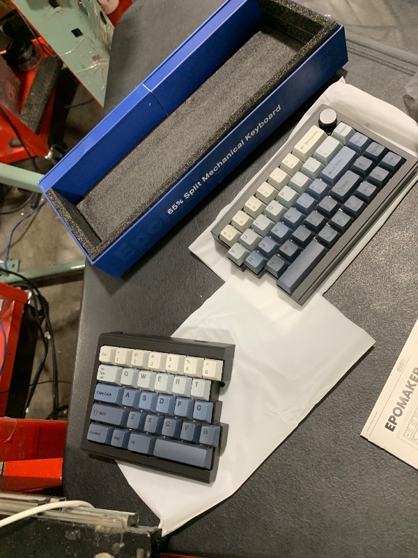 Photo 1 of EPOMAKER Split65 QMK/VIA Programmable Keyboard, Wireless Mechanical Keyboard in 2.4Ghz/Bluetooth/Type-C, Ergonomic Gaming Keyboard in Split Layout with RGB Backlit (Flamingo Switch)