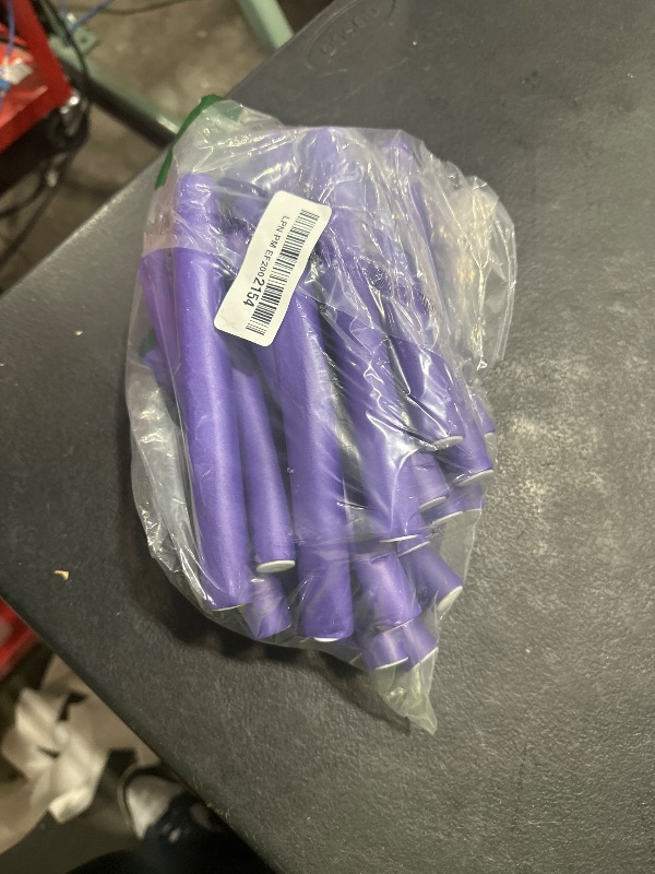 Photo 1 of 30 Pieces Flexible Curling Rods Twist Foam Hair Rollers Soft Foam No Heat Hair Rods Rollers and 1 Steel Pintail Comb Rat Tail Comb for Women Long and Short Hair(7 x 0.8 Inch,Purple)