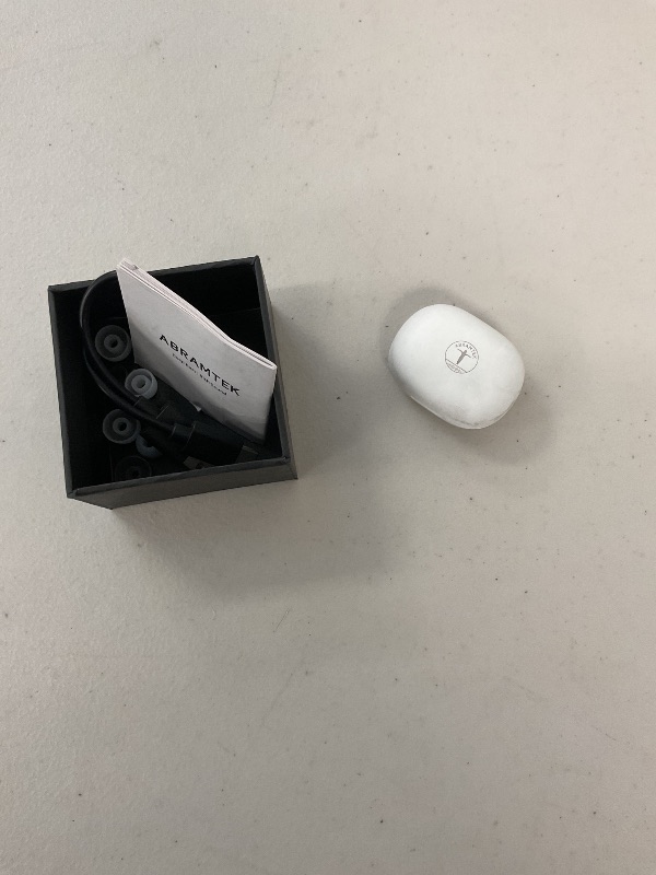 Photo 1 of ABRAMTEK Mini Wireless Earbuds for Small Ears, E9 Tiny in-Ear Bluetooth Headphones, ENC Noise Cancelling, Touch Control, USB-C Charging Case, IPX7 Waterproof (White)