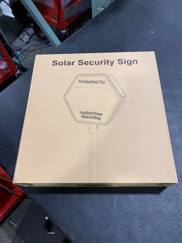 Photo 1 of QIBOX Solar Security Yard Sign, Audio/Video Recording Sign Outdoor Weather Resistance Home Security Signs for House, Yard, Street