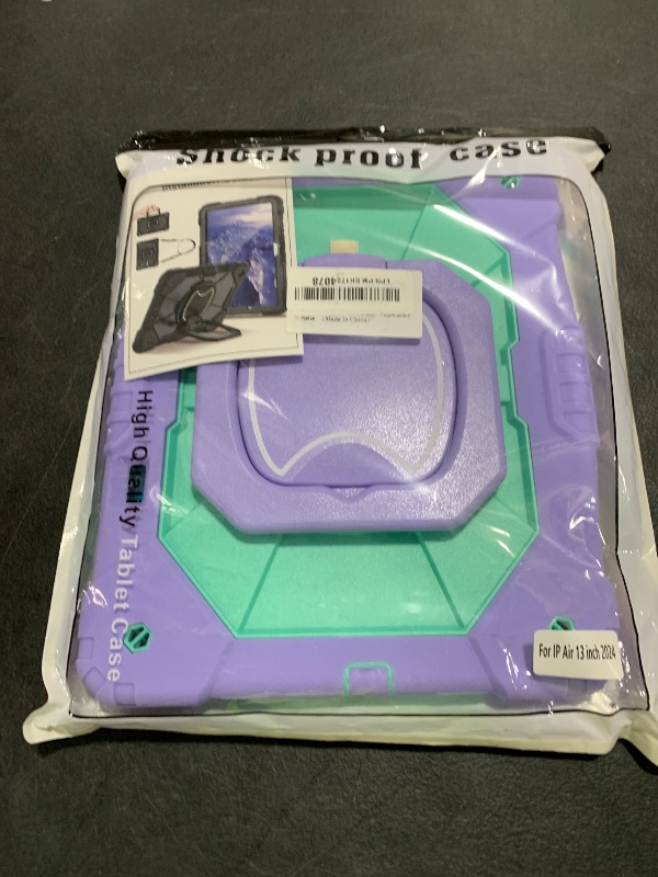 Photo 1 of Compatible with Samsung Galaxy Tab S10 FE (2025) / S9 FE 10.9-inch / S9 11'' 5G,with S Pen, Rotating Stand, Handle & Shoulder Strap (Purple+Mint Green)