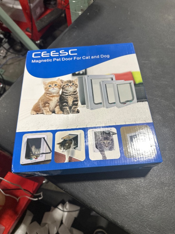 Photo 1 of CEESC Extra Large Cat Door (Outer Size 11"x9.8"), Weatherproof, White, ABS Material, 4-Way Locking Flap for Cats & Dogs up to 25.54 lbs