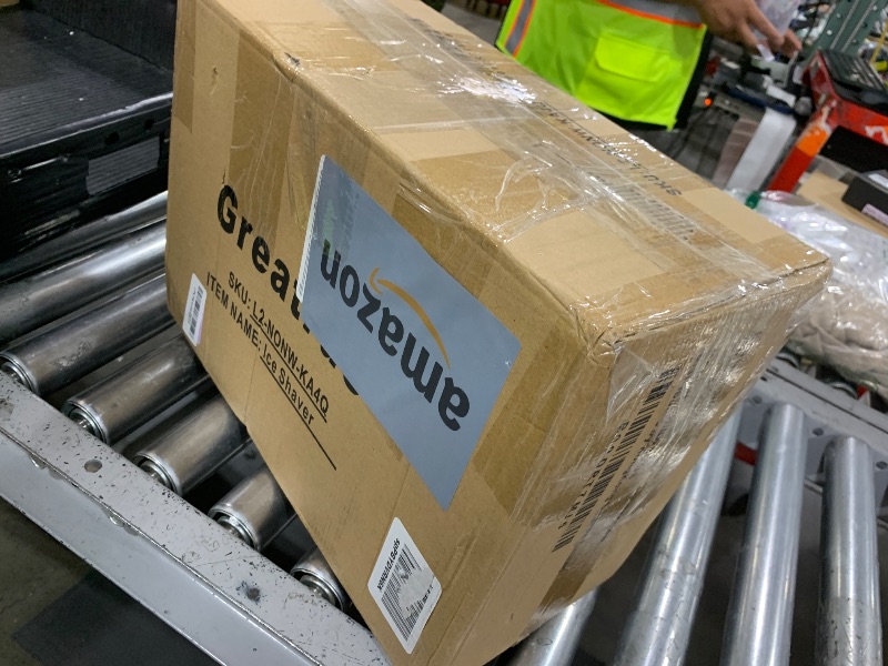Photo 1 of Electric Shaved Ice Machine 380W - 1500r/min Stainless Steel Three Blade Ice Crusher Snow Cone Machine Ice Shaver for Home and Commercial(Silver)