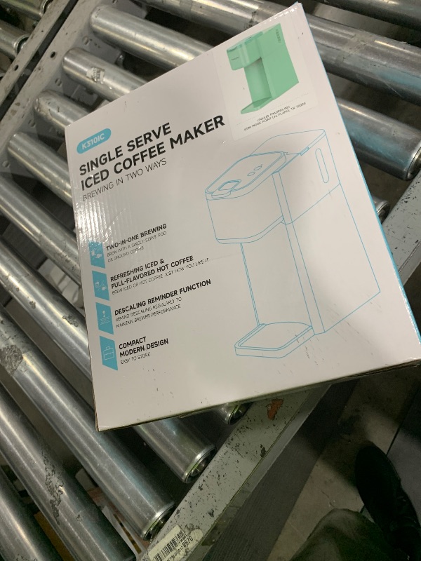 Photo 1 of Tastyle Mini Hot and Iced Coffee Maker Single Serve, for K Cup and Ground, 6 to 14 Oz Brew Sizes, with Recipe Book, for Home, Travel, RV, Office and Dorm, Mint