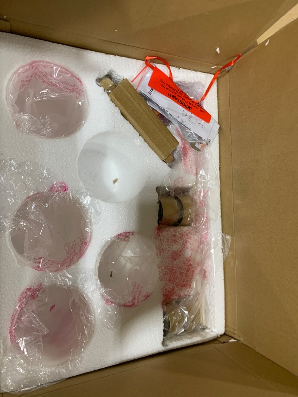 Photo 1 of FonmYim Gold Bathroom Light Fixtures, 5-Light Modern Vanity Light Over Mirror, Wall Sconces with Milky White Frosted Glass Shades, E26 Socket (Bulbs Not Included)