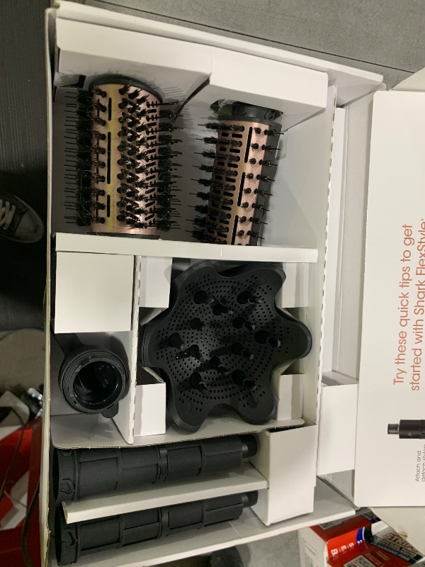 Photo 1 of Shark Hair Dryer | FlexStyle Hair Styling System | Portable & Powerful Blow Dryer Brush | Hair Curler & Volumizer | 6 Styling Tools Included | Best for All Hair Types | Black | HD440BK