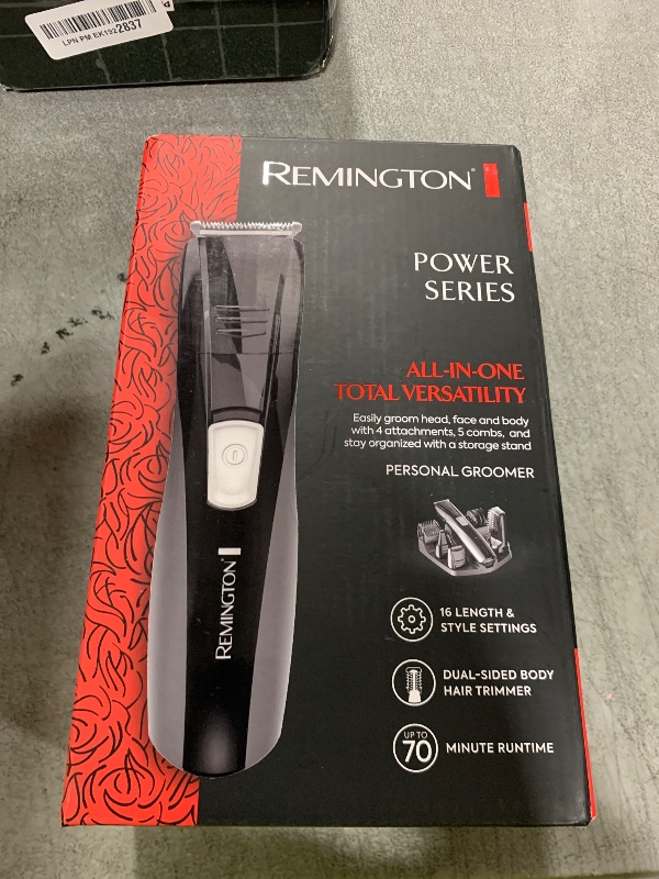 Photo 1 of Remington Head to Toe Advanced Rechargeable Powered Body Groomer Kit, Beard Trimmer (10 Pieces), 6.3 Inch, Black
