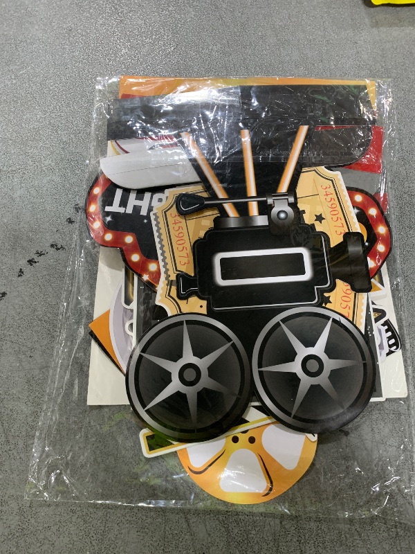 Photo 1 of Chinco 12 Pieces Movie Night Party Supplies Decorations Movie Theater Honeycomb Centerpiece 3D Microphone Ticket Star Video Paper Centerpiece Sign Table Decoration for Theater Birthday Party Favors
