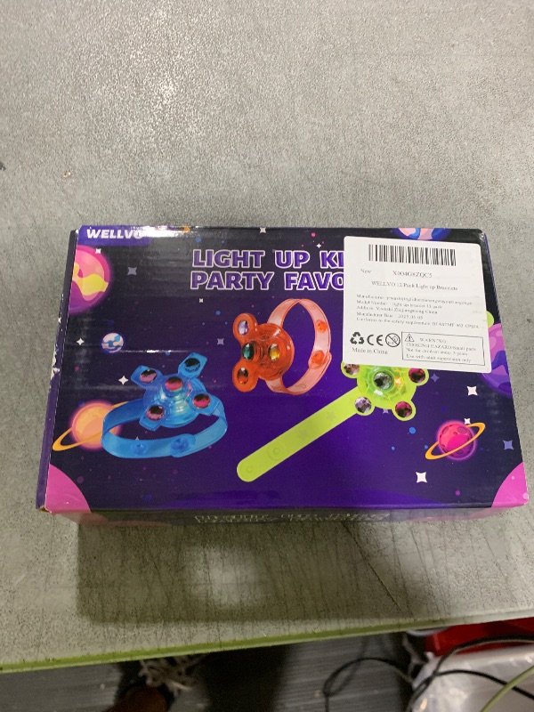 Photo 1 of 12 Pack LED Light Up Fidget Spinner Bracelets Party Favors for Kids 4-8 8-12, Glow in The Dark Party Supplies, Birthday Gifts, Treasure Box Toys, Goodie Bags Stuffers for Kids