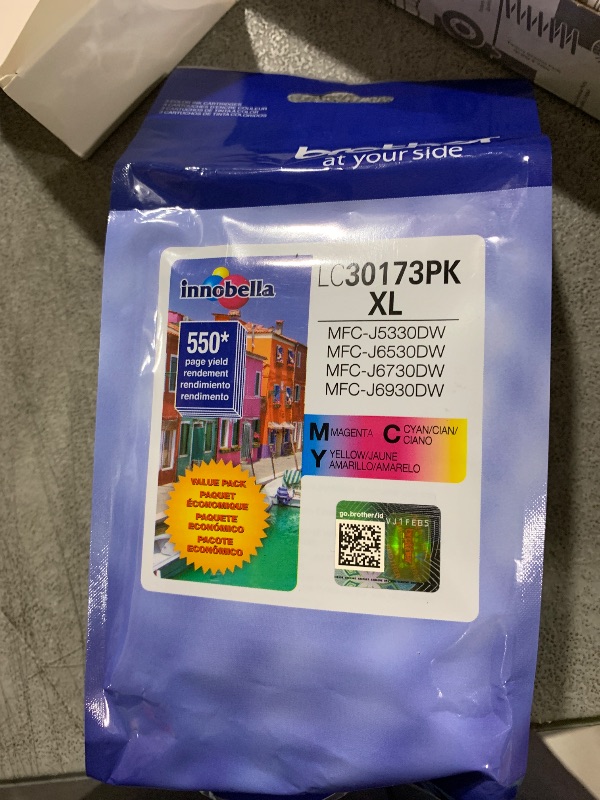 Photo 1 of Brother Printer LC30173PK High Yield XL 3 Pack Ink Cartridges- 1 Ea: Cyan/Magenta/Yellow Ink
