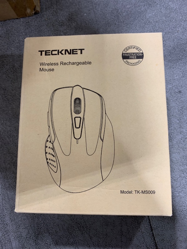 Photo 1 of TECKNET Wireless Mouse Rechargeable, 2.4G USB-A Silent Mouse, Quiet Click, 6 Adjustable 4800 DPI, Cordless Computer Mice, Ergonomic Mice for Laptop, 6 Buttons for Chromebook, Ergo Grip - Black