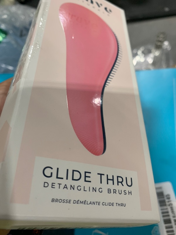 Photo 1 of Crave Naturals Glide Thru Hair Brush - Detangler Brush for Curly, Straight, Wet or Dry Hair - Gentle Detangling Brushes for Adults, Kids, Toddlers - Hair Accessories for Women, 7.5x3 - Pink