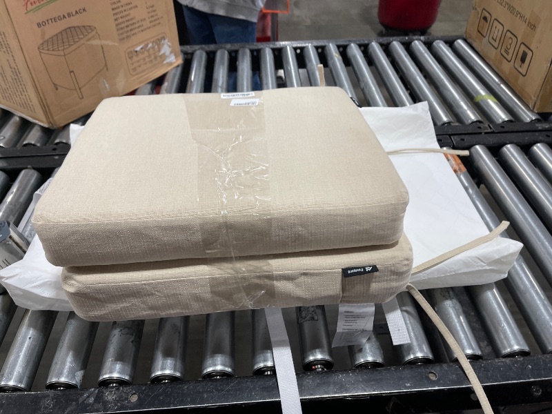 Photo 1 of Favoyard Outdoor Deep Seat Cushion Set, 19 x 19 Inch Rainproof & 3-Year Fade Resistant Patio Furniture Cushions, Removable Seat Bottom & Back Cushion Covers with Ties for Chair, Sofa, Couch, Beige