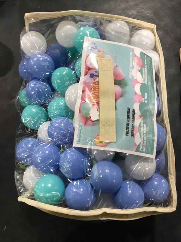 Photo 1 of MoonxHome Ball Pit Balls for Toddlers, BPA Free Crush Proof Plastic Toy Balls for Ball Pit, Children's Pool Water Toys, Ideal Gift for Christmas Balls for Play Tent 2.15" Pack of 100 White&Green&Blue