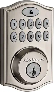 Photo 1 of Kwikset 99140-023 SmartCode 914 Traditional Smart Lock Keypad Electronic Deadbolt Door Lock With SmartKey Security and Z-Wave Plus, Satin Nickel