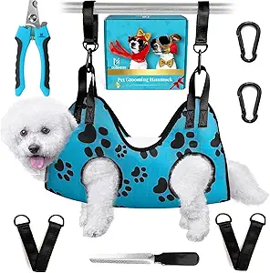 Photo 1 of 2025 7-in-1 - Dog Grooming Hammock - Cat Nail Clipper Hammock - Dog Grooming Harness - Dog Hammock for Nail Trim - Cat Grooming Hammock - Dog Restraint for Nail Clipping - Grooming Hammock