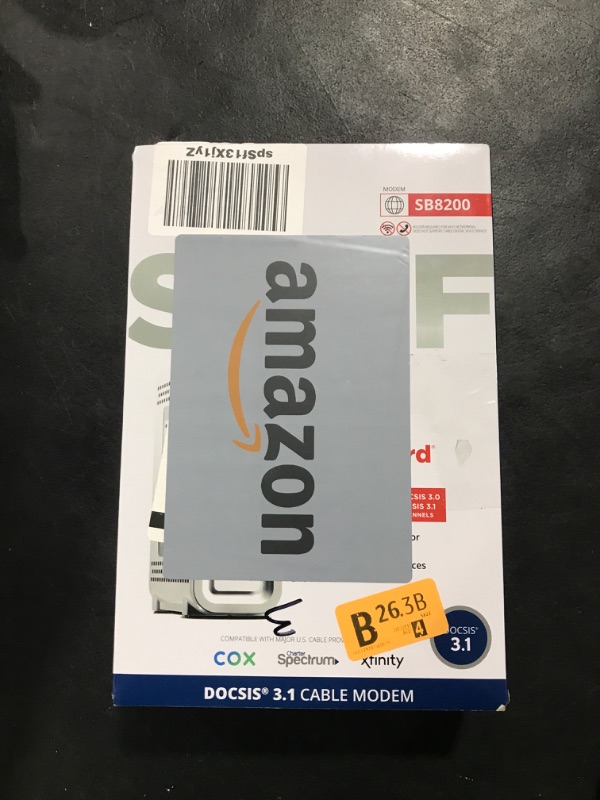 Photo 2 of ARRIS (SB8200) - Cable Modem - Fast DOCSIS 3.1 32x8 Gigabit Cable Modem , Approved for Comcast Xfinity, Cox, Charter Spectrum, & more | 1 Gbps Max Internet Speed, 4 OFDM Channels