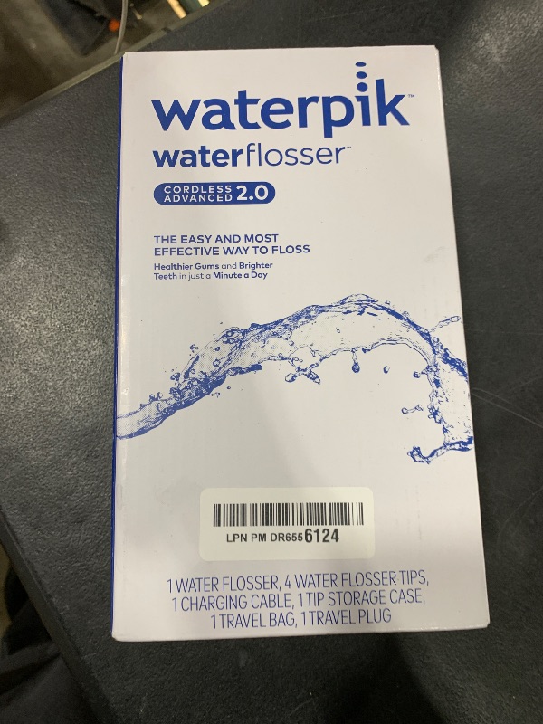 Photo 2 of Waterpik Cordless Advanced 2.0 Water Flosser For Teeth, Gums, Braces, Dental Care With Travel Bag and 4 Tips, ADA Accepted, Rechargeable, Portable, and Waterproof, Gray WP-587, Packaging May Vary