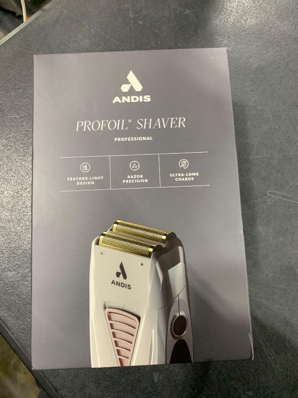 Photo 1 of Andis TS-1 17235 Pro Foil Lithium Titanium Foil Shaver, Cord/Cordless, Smooth Shaving Cordless Shaver with Charger, Gray