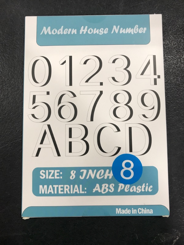 Photo 1 of IVERRA 8 Inch Large Floating House Numbers, Black Modern House Number for Outside, Big Plastic Exterior Address Numbers for Door Wall Street (8)