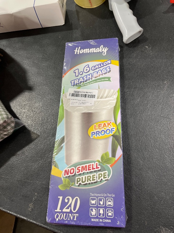 Photo 1 of 1.6 Gallon 120 pcs (Fit 1.3-1.6 Gal)Small Clear Trash Bags, Strong 1.3 Gallon1.5 Gallon 1.6 gallons Garbage Bags, Bathroom Trash Can Bin Liners, Mini Bags for Office, Waste Basket Liner,Fit 5-6 Liters