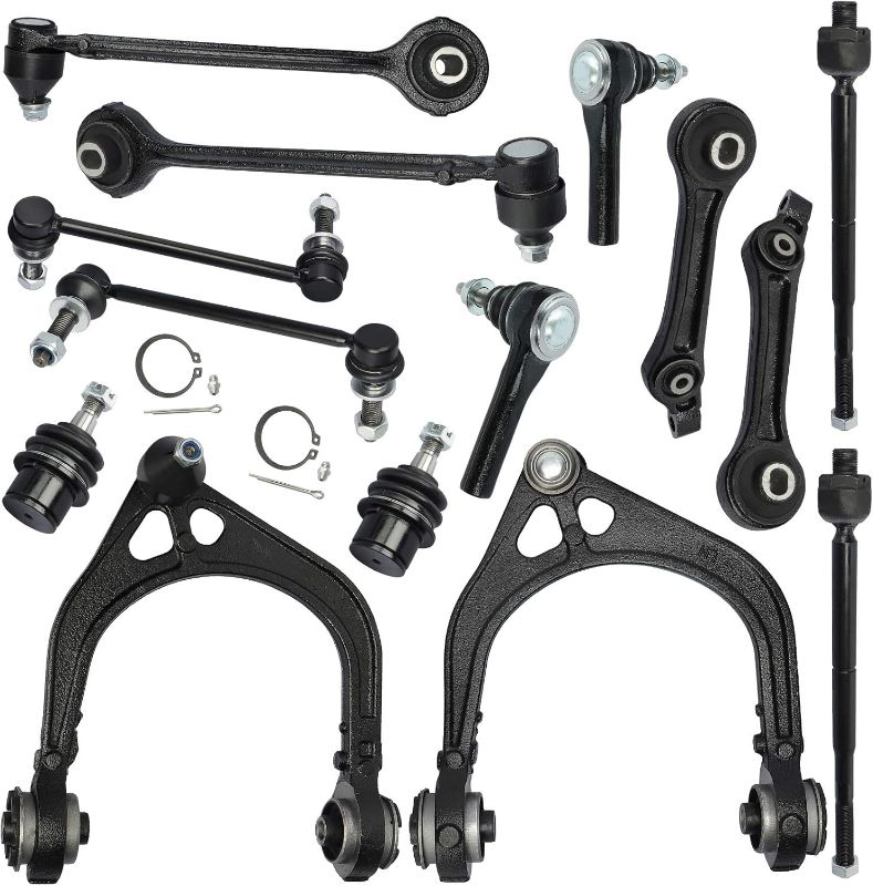 Photo 1 of 14 pcs - 2WD Front Suspension kit for Chrysler 300 for Dodge Charger Challenger Magnum 2005 2006 2007 2008 2009 2010 Upper & Lower Control Arm + Ball Joint + Sway Bar Links + Inner Outer Tie Rods