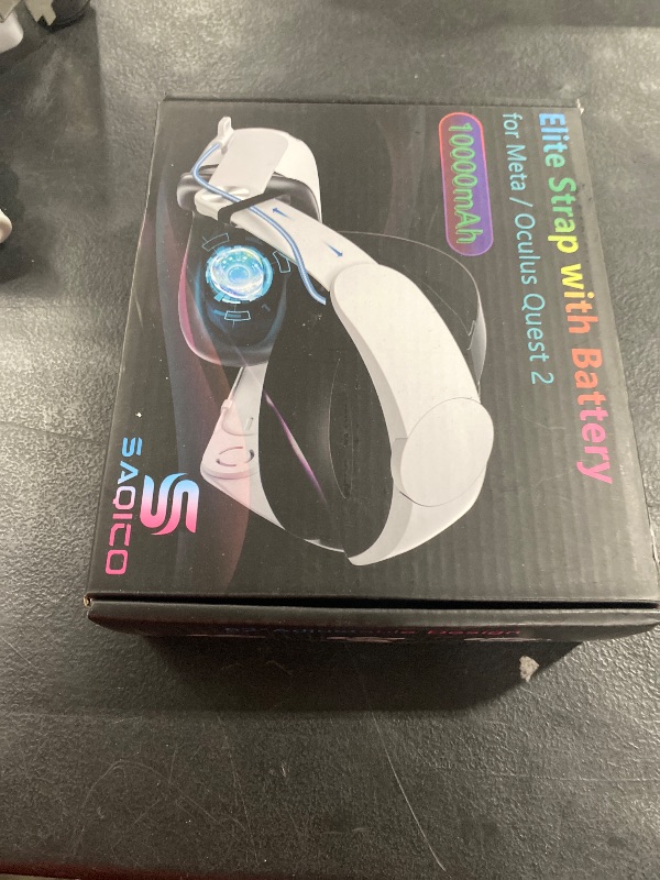 Photo 1 of Saqico Head Strap with Battery for Oculus Quest 2, 10000mAh Battery Pack Extend 8H Playtime, Fast Charging VR Power, Adjustable Elite Strap Replacement Accessories for Oculus/Meta Quest 2