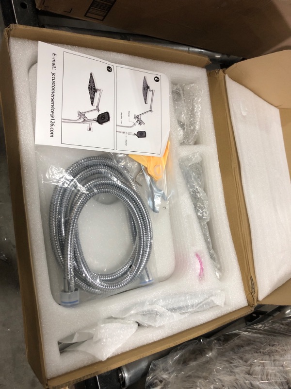 Photo 1 of Jcrob 14 Inch Shower Head With Handheld, High-Pressure Rain/Rainfall Shower Heads With 3+1 Settings Handheld Spray, Including 3-Way Diverter, Extension Arm - Height/Angle Adjustable(Chrome)